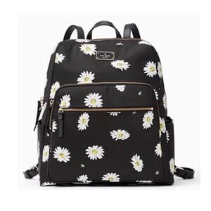 KATE SPADE Blake Avenue Daisy Hilo Backpack Black Large Leather Strap